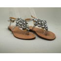 Strieborné dámske sandálky